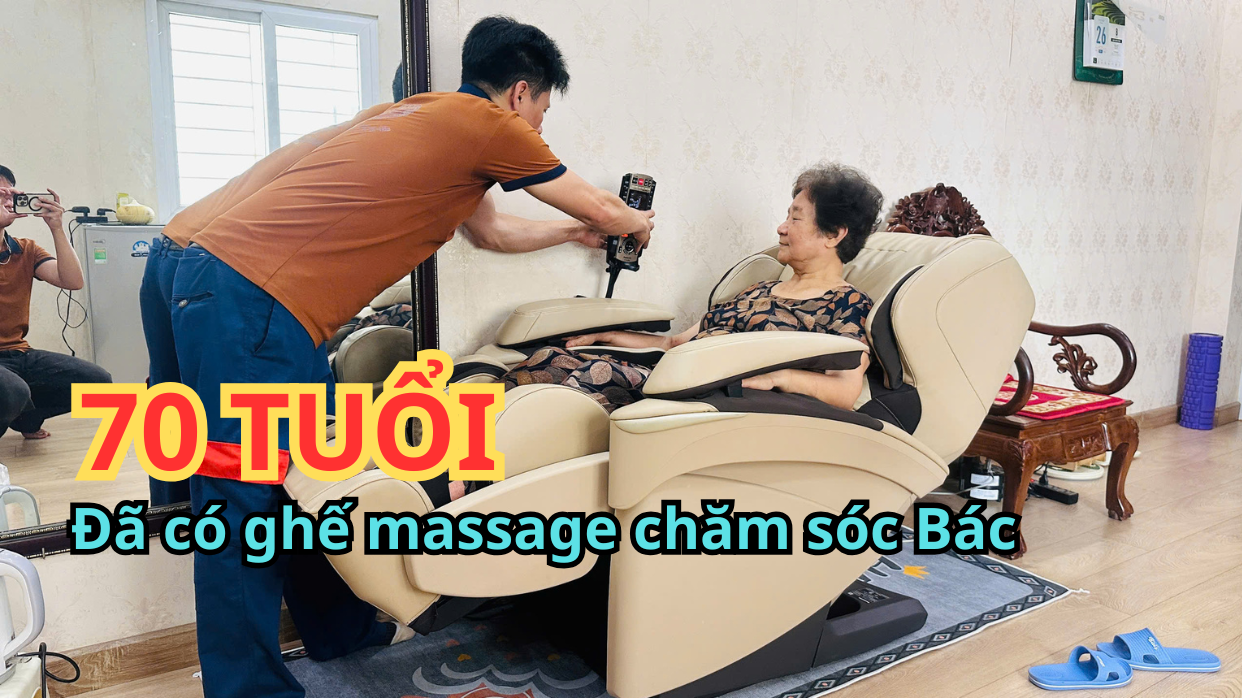 Ghế massage Panasonic MA98 cho người cao tuổi tại nhà, giải pháp chăm sóc sức khỏe cho người già khi không có người bên cạnh hỗ trợ